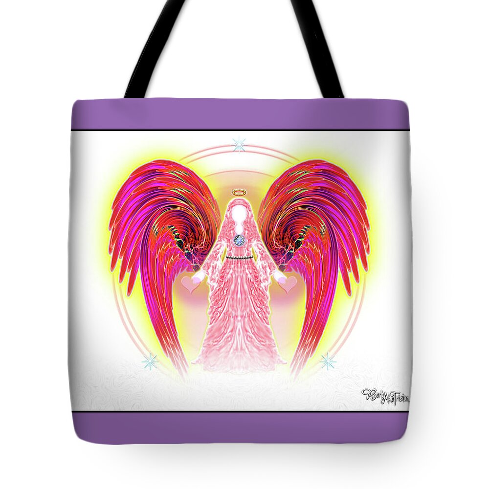 Inspiration Tote Bag featuring the digital art Angel #199 by Barbara Tristan