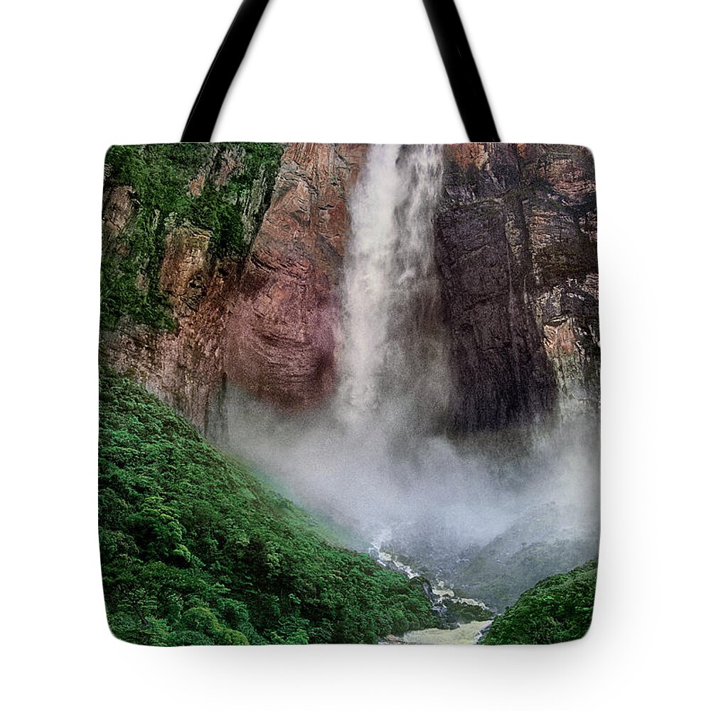 Dave Welling Tote Bag featuring the photograph Angel Falls Canaima National Park Venezuela by Dave Welling