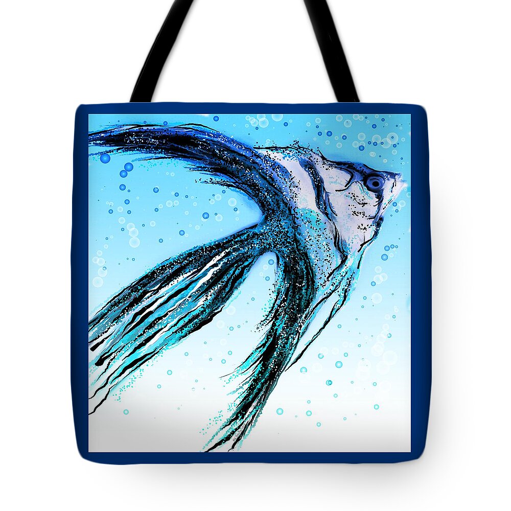 Angel Fish Tote Bag featuring the painting Angel Fish Art by Barbara Chichester