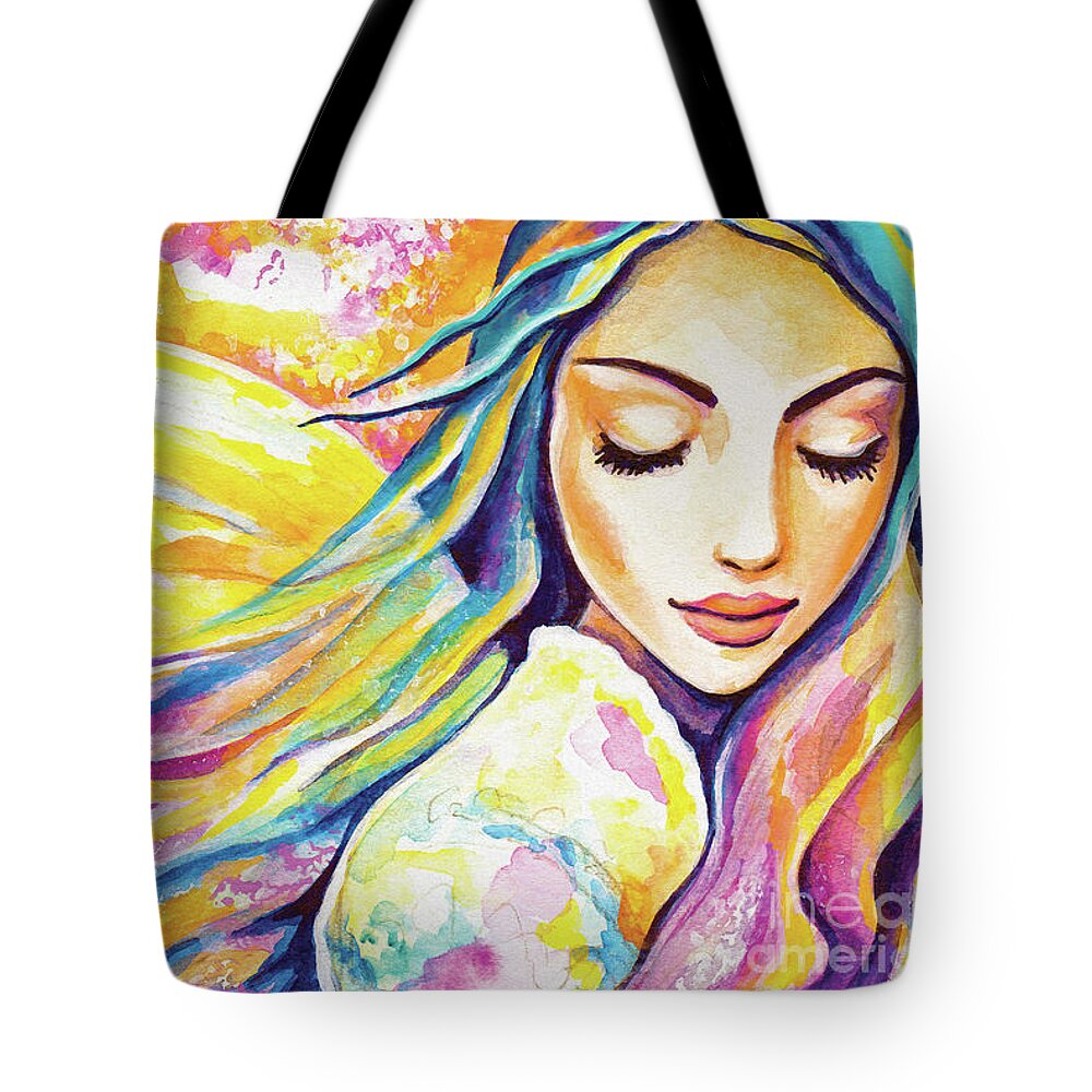 Angel Woman Tote Bag featuring the photograph Angel of Silence by Eva Campbell