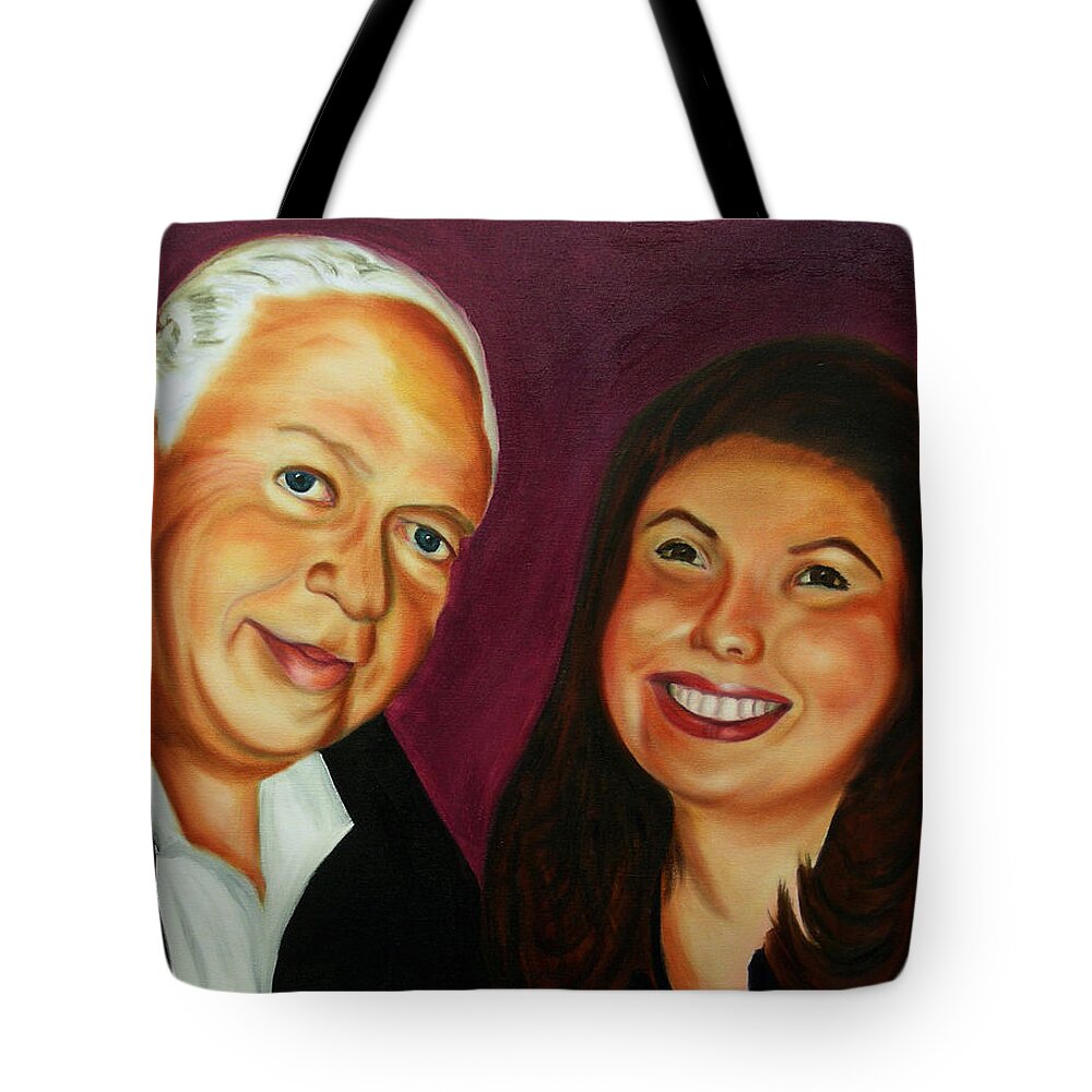 Angelo Tote Bag featuring the painting Angelo-Angie by Dean Glorso