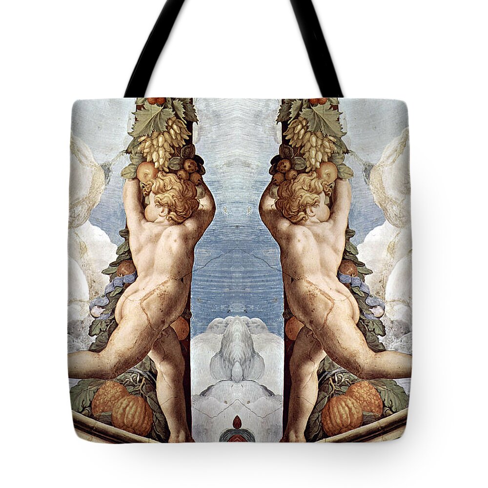 Angels Tote Bag featuring the photograph Angels and Fruits by Munir Alawi