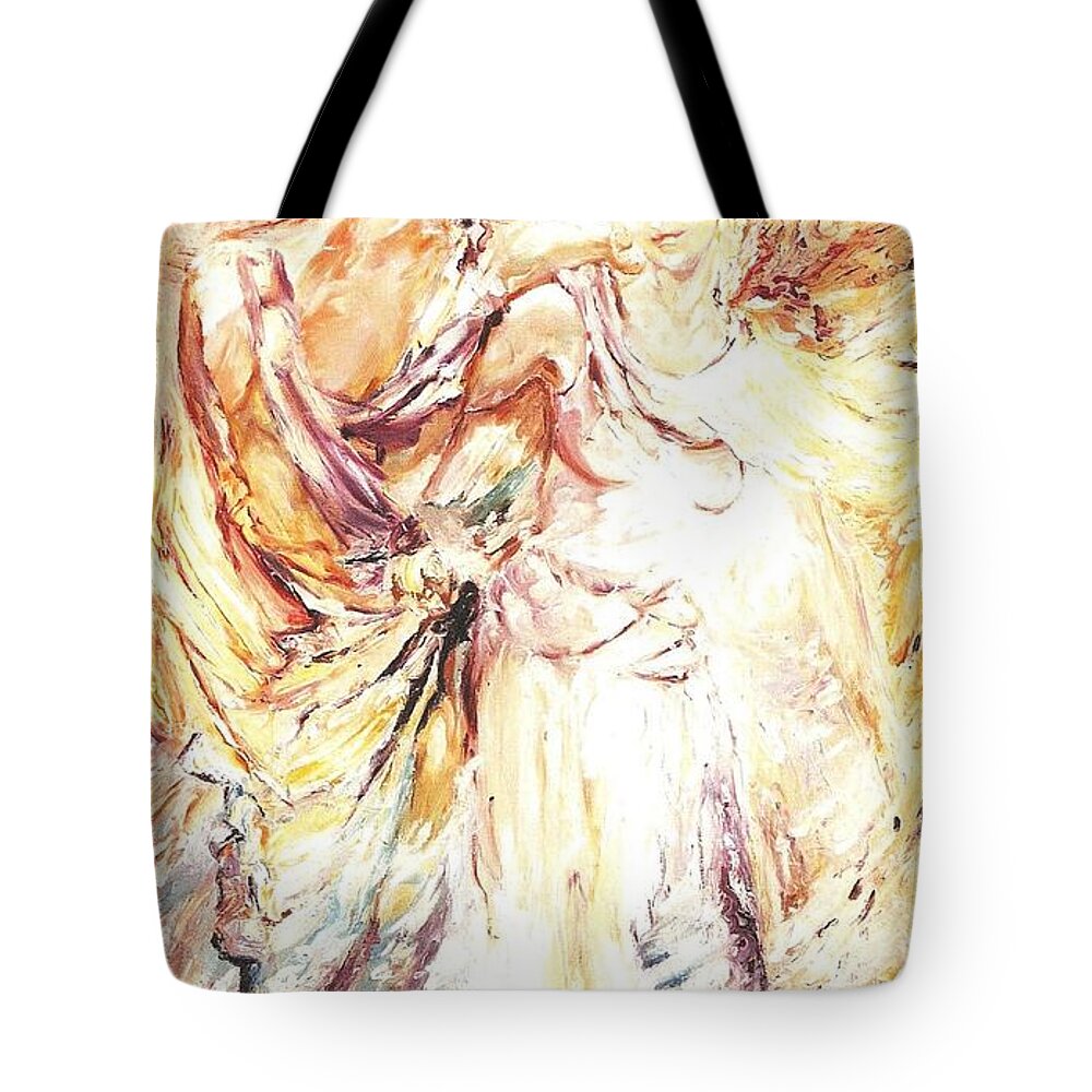 Angels Tote Bag featuring the painting Angels Emerging by Laara WilliamSen