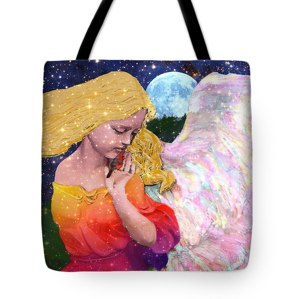 Angels Tote Bag featuring the digital art Angels Protect The Innocents by Michele Avanti