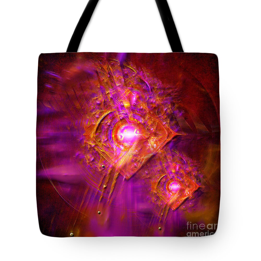 Abstract Tote Bag featuring the digital art Angels vibration frequency by Alexa Szlavics