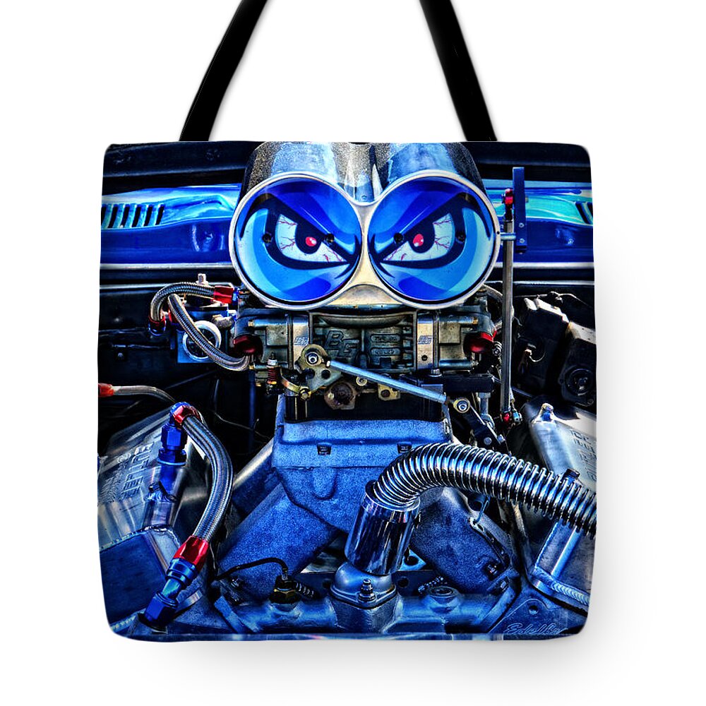 Motor Tote Bag featuring the photograph Angry Bird - 1968 Firebird by Mike Martin