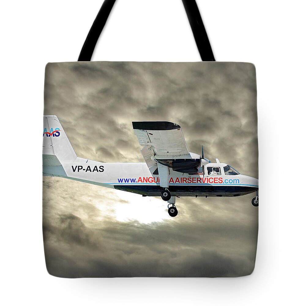 Anguilla Tote Bag featuring the photograph Anguilla Air Services Britten-Norman BN-2A-26 Islander 115 by Smart Aviation
