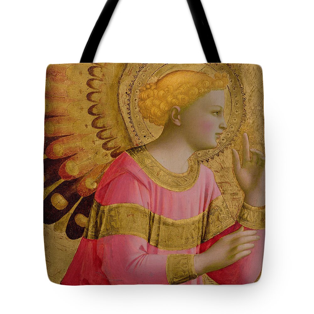 Annunciatory Tote Bag featuring the painting Annunciatory Angel by Fra Angelico