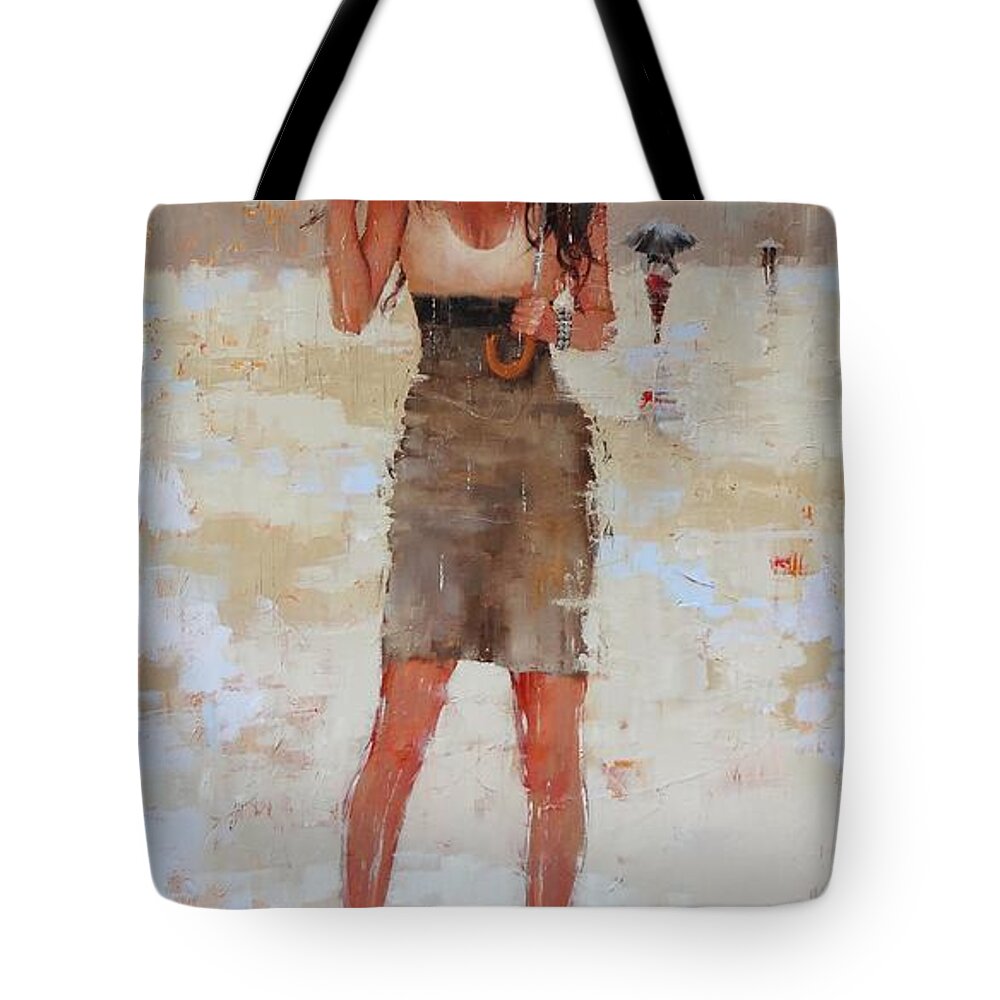 Laura Zanghetti Tote Bag featuring the painting Another Big Red by Laura Lee Zanghetti