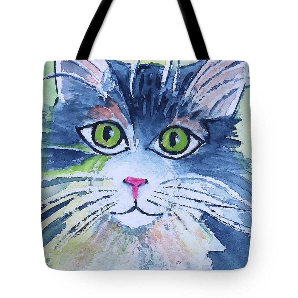 Paint Tote Bag featuring the painting Another Cat by Jutta Maria Pusl