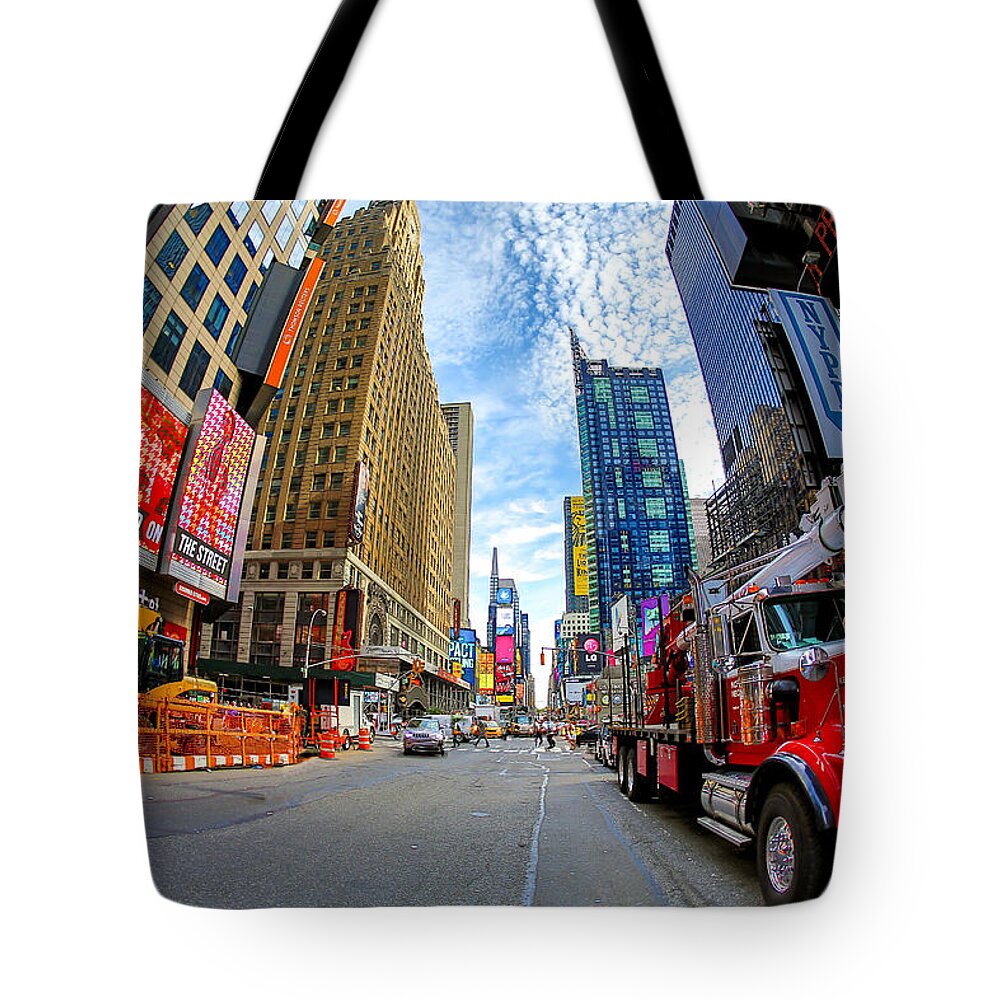 Manhattan Tote Bag featuring the photograph Another day in downtown Manhattan by The Flying Photographer