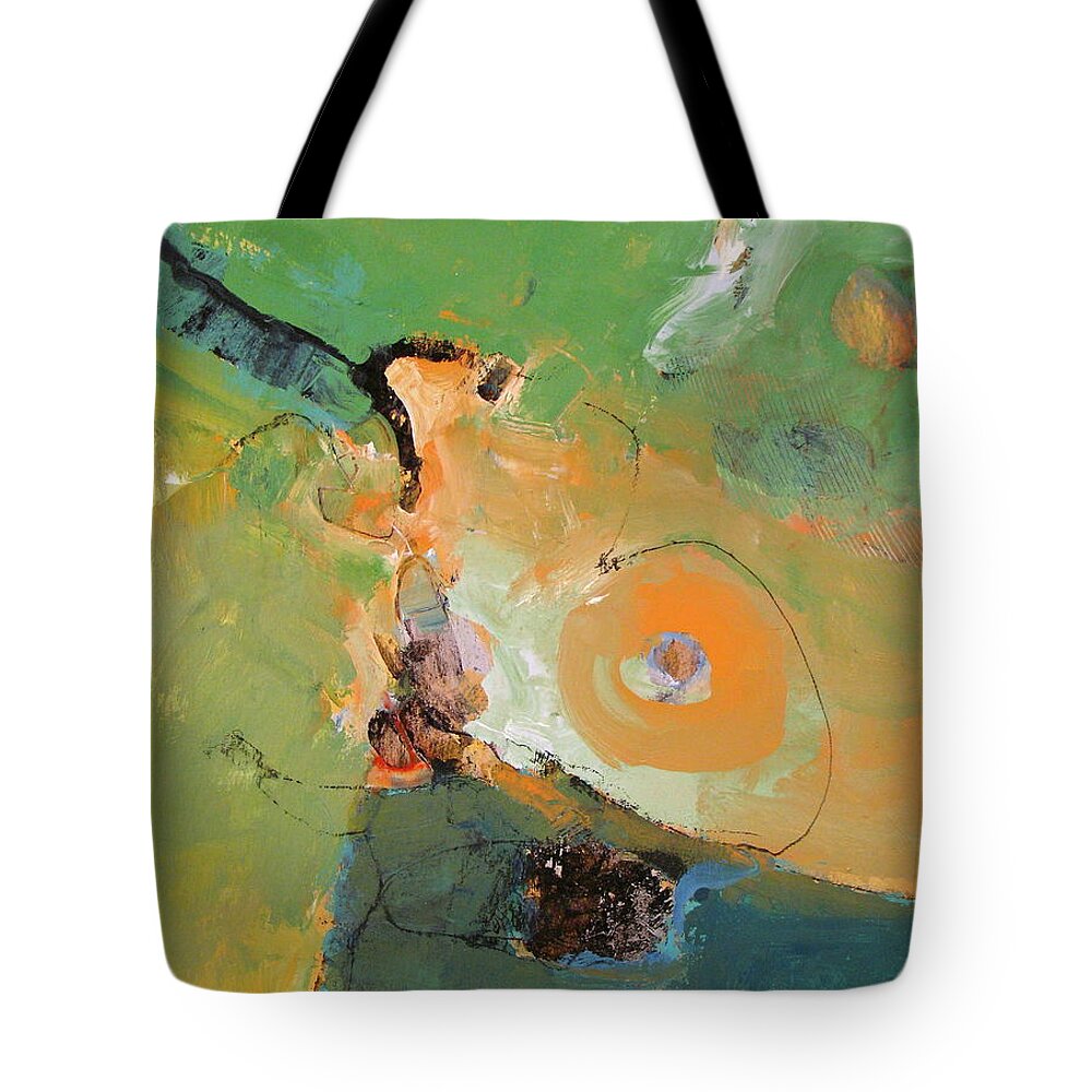 Abstract Painting Tote Bag featuring the painting Another Green World by Cliff Spohn