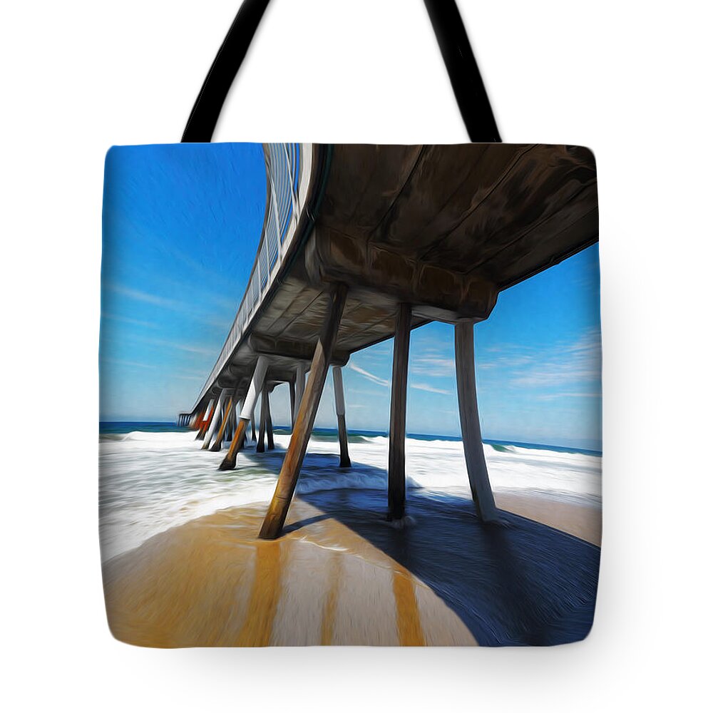 Pier Tote Bag featuring the photograph Another Odd Day in Hermosa by Joe Schofield