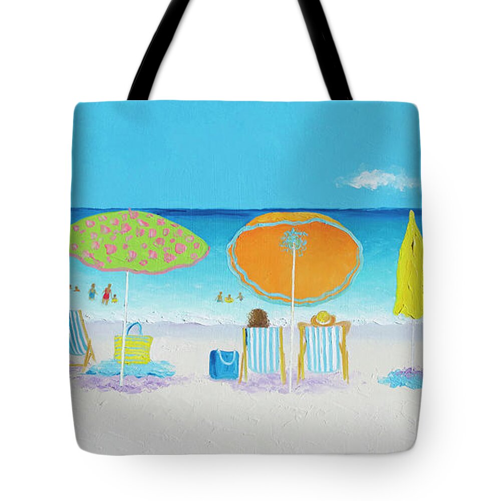 Beach Tote Bag featuring the painting Another Perfect Beach Day by Jan Matson