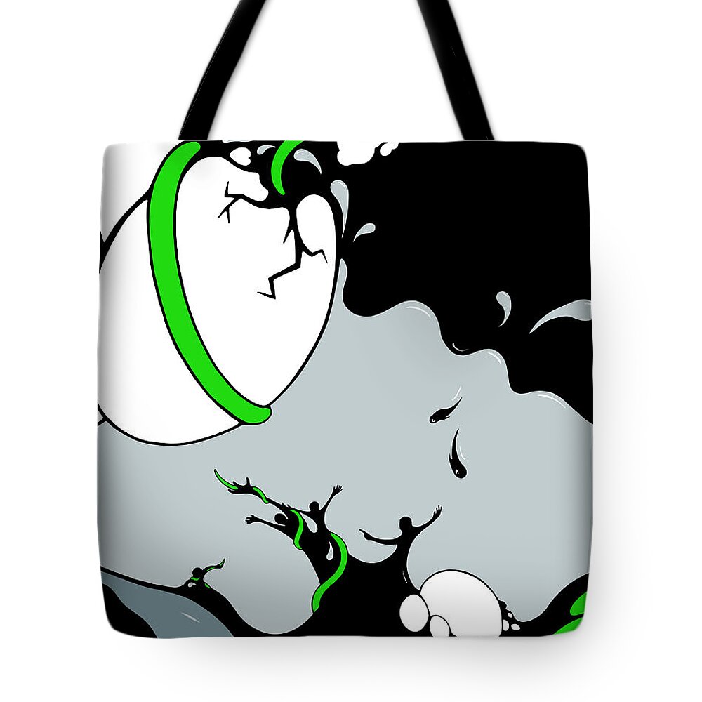 Climate Change Tote Bag featuring the drawing Antagonist by Craig Tilley