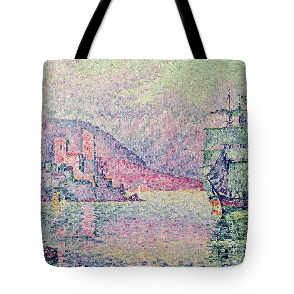 Antibes Tote Bag featuring the painting Antibes by Paul Signac