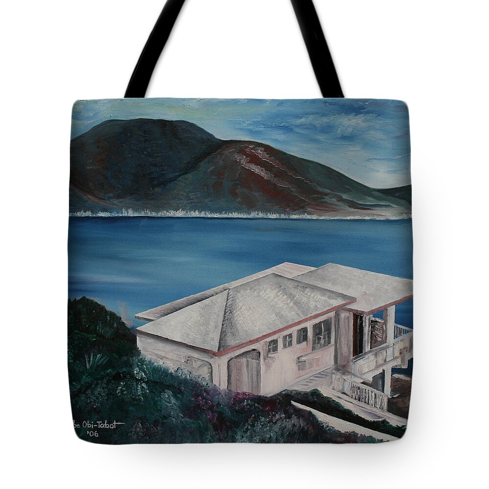 Antigua Tote Bag featuring the painting Antigua by Obi-Tabot Tabe