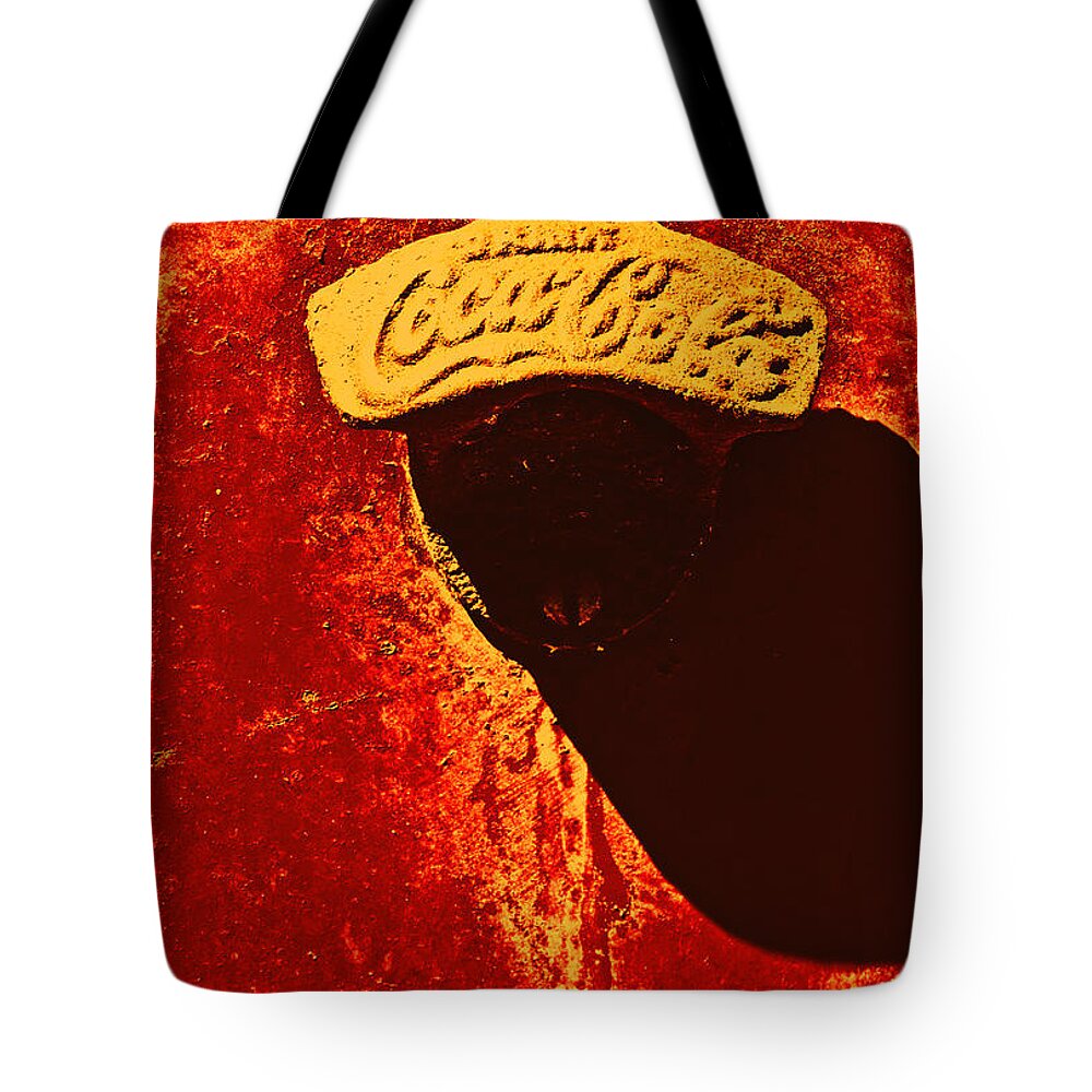 Antique Ice Box Tote Bag featuring the photograph Antique Bottle Opener 3 by Stephen Anderson