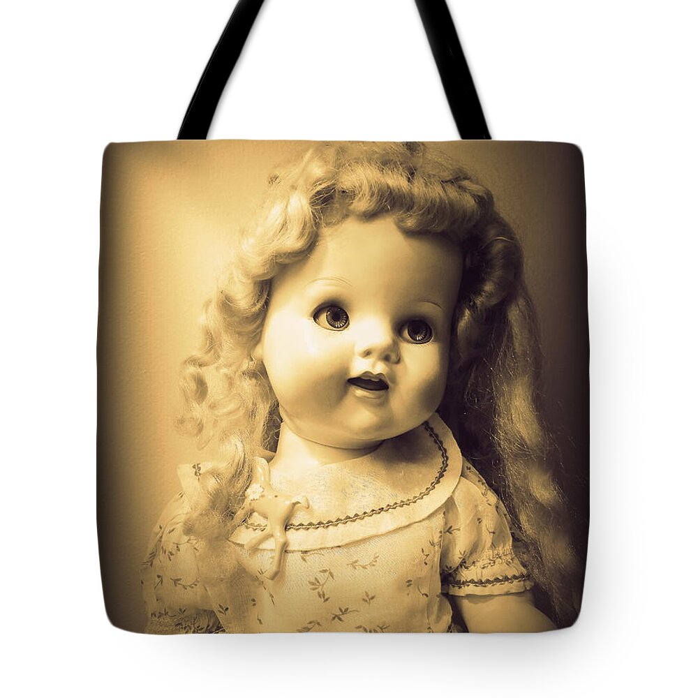 Toy Tote Bag featuring the photograph Antique Dolly by Susan Lafleur