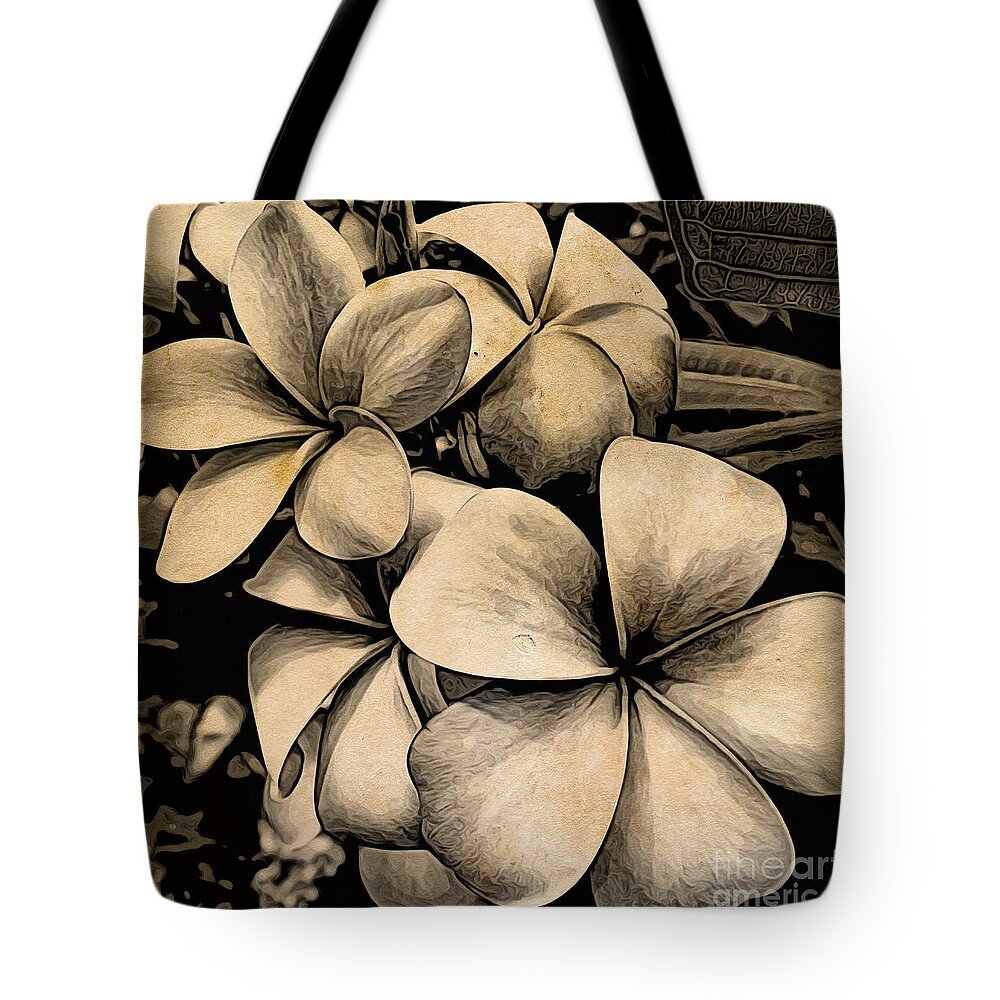 Plumeria Tote Bag featuring the photograph Antique Plumerias by Onedayoneimage Photography