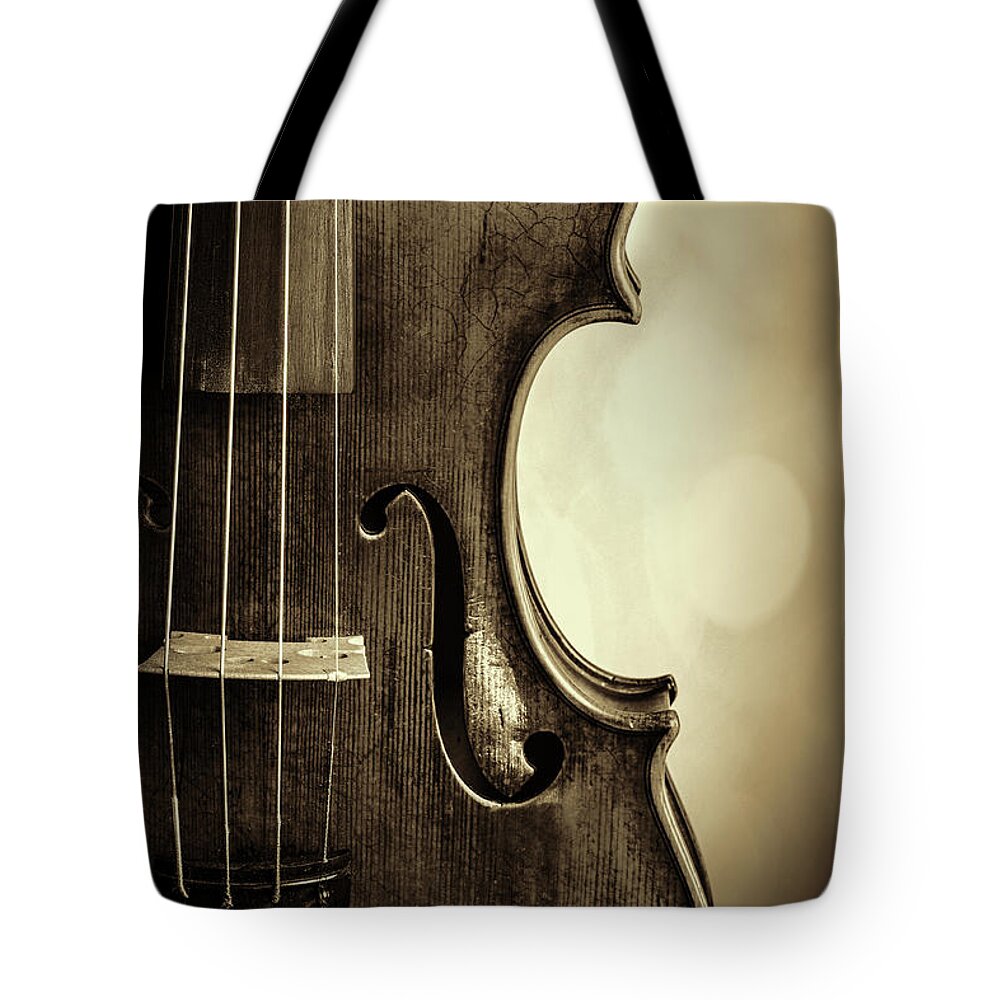 Violin Tote Bag featuring the photograph Antique Violin 1732.34 by M K Miller