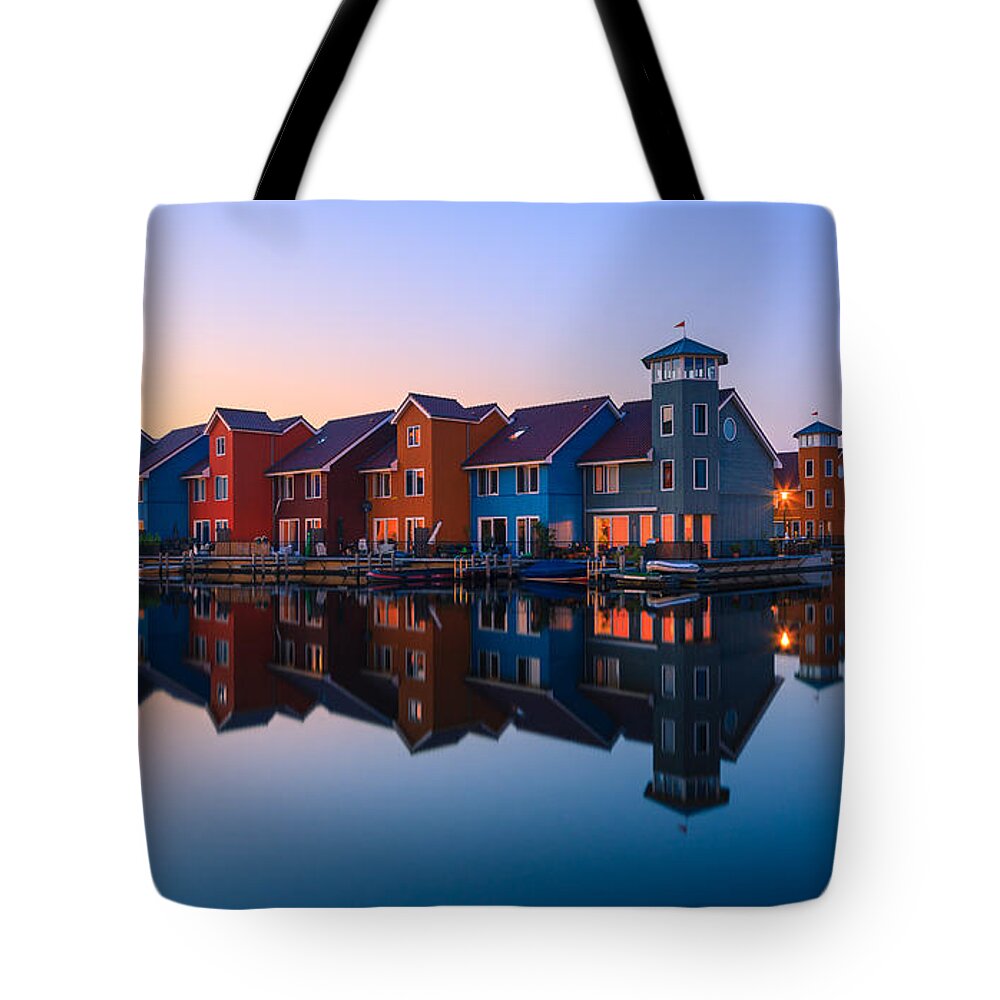 Photography Tote Bag featuring the photograph Any Colour You Like - Reitdiephaven - Netherlands by Henk Meijer Photography
