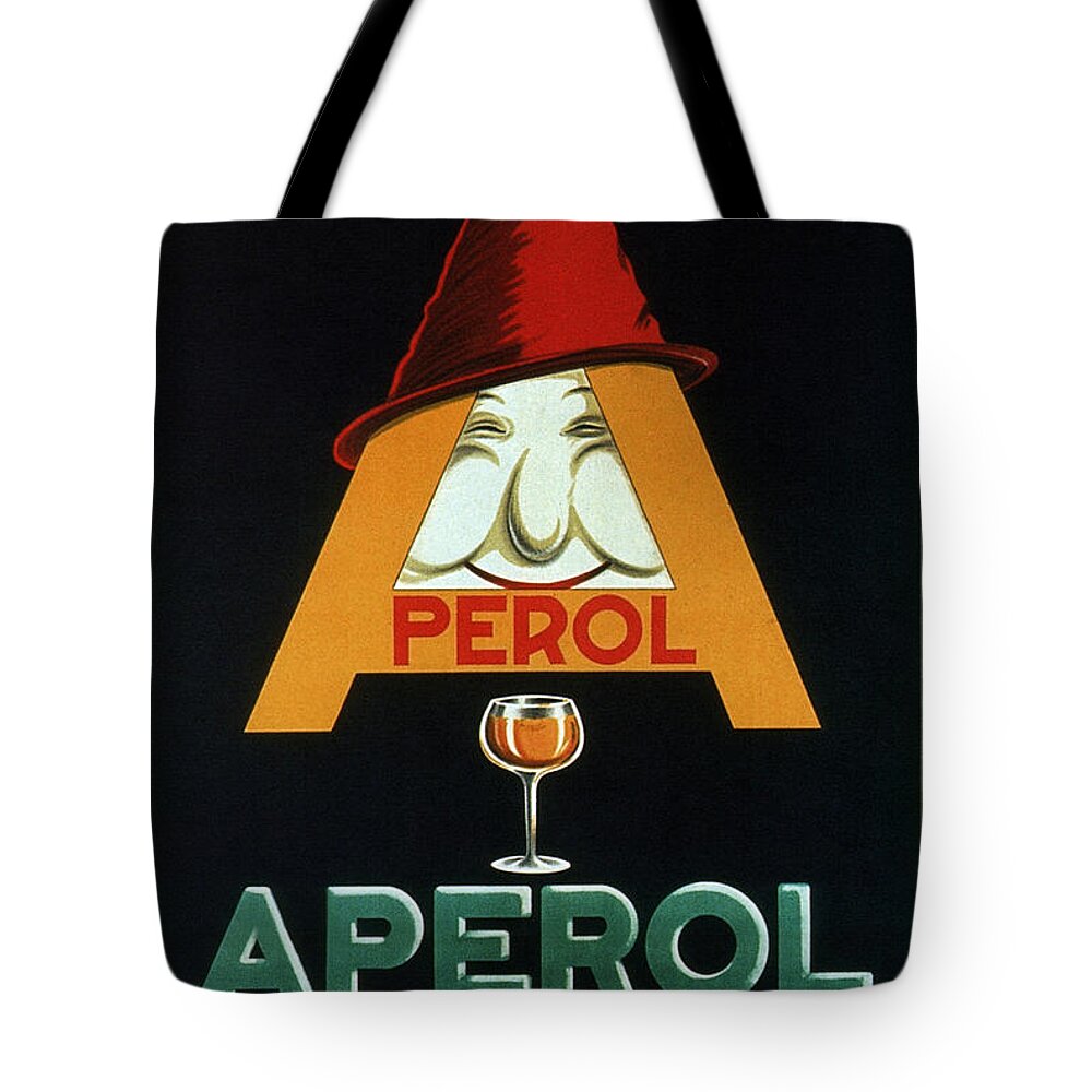 Aperol Barbieri Tote Bag featuring the mixed media Aperol Barbieri - Cocktail Food and Drink Poster - Vintage Advertising Poster by Studio Grafiikka