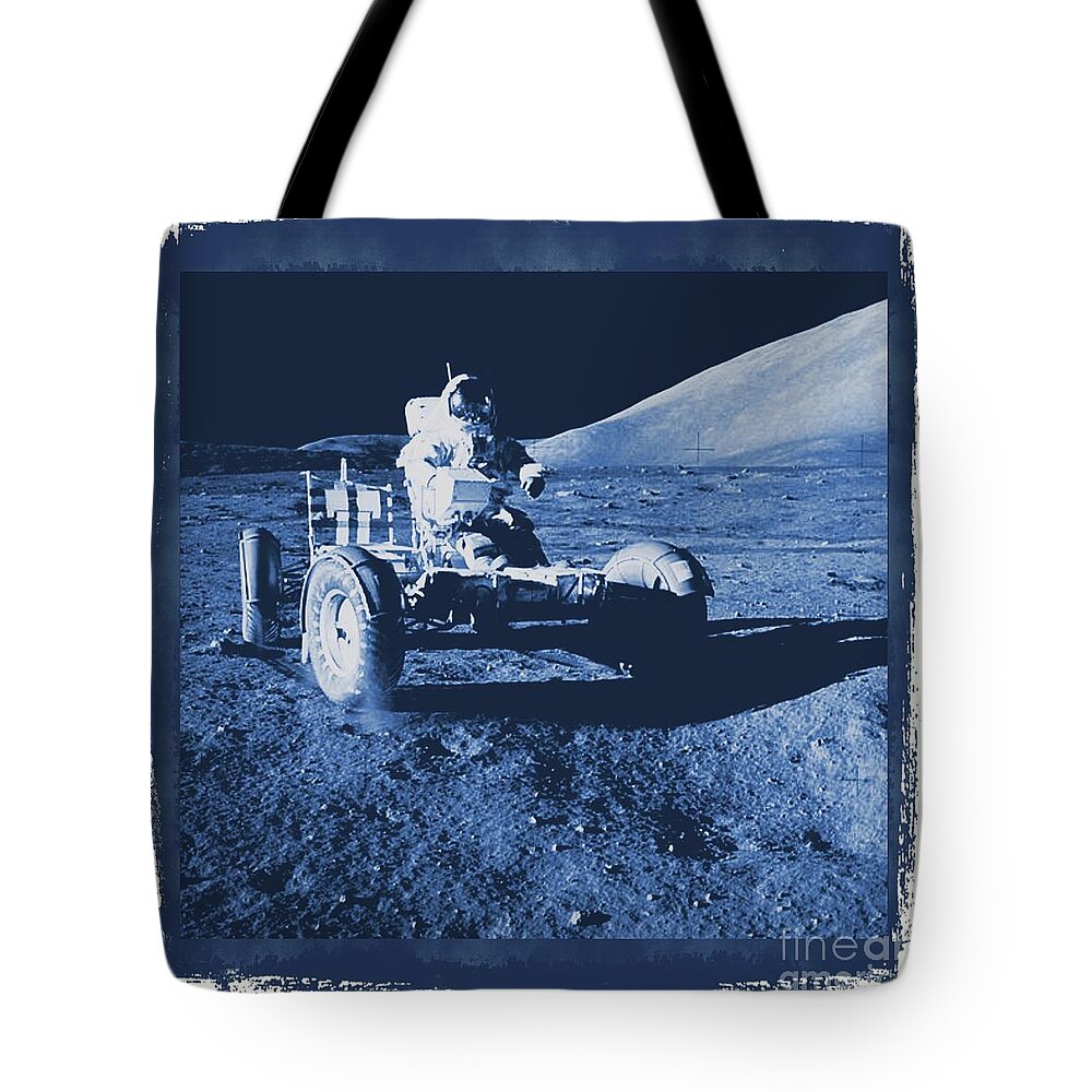 Nasa Tote Bag featuring the digital art Apollo 17 Lunar Rover - NASA by Esoterica Art Agency