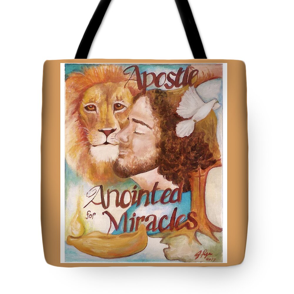 Jennifer Page Tote Bag featuring the painting Apostle by Jennifer Page