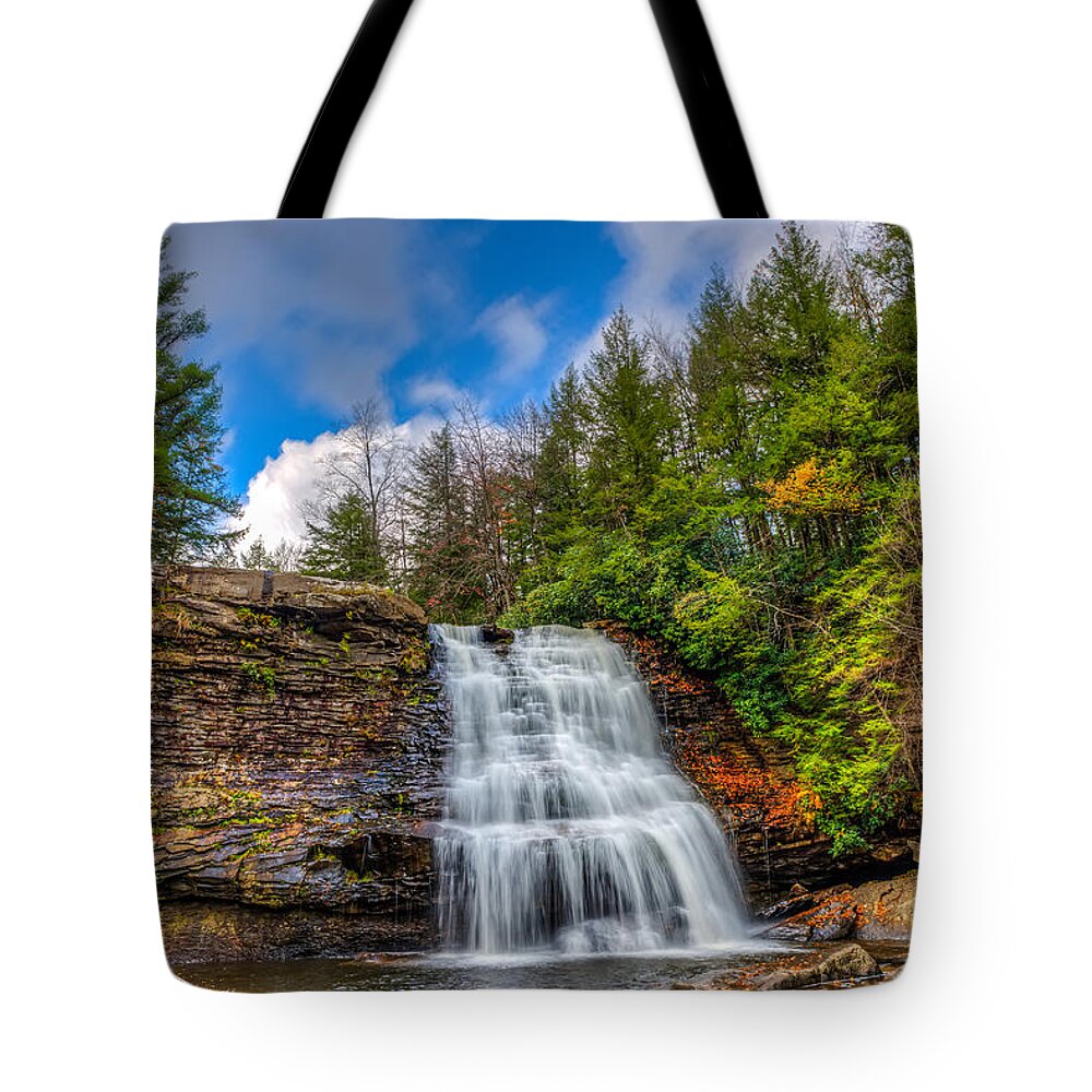 Muddy Falls Tote Bag featuring the photograph Appalachian Mountain Waterfall by Patrick Wolf