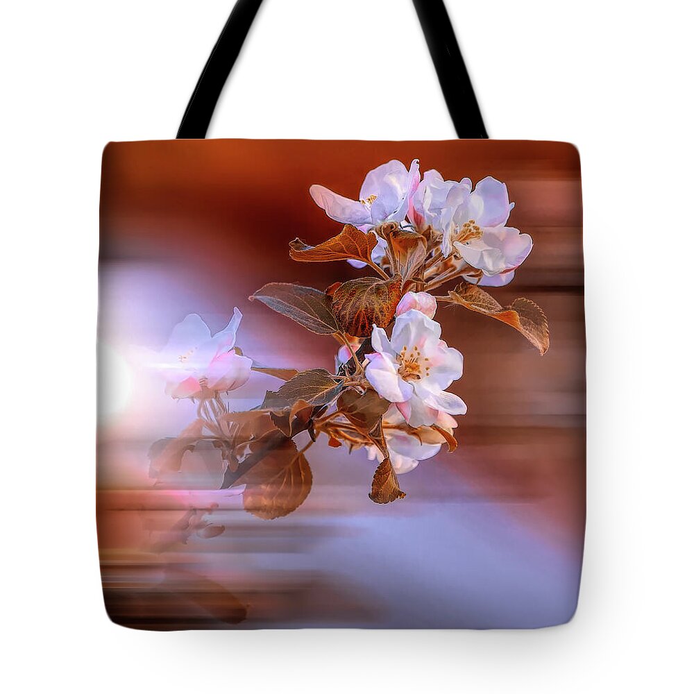  Tote Bag featuring the photograph Apple Flower on Spring Day by Aleksandrs Drozdovs