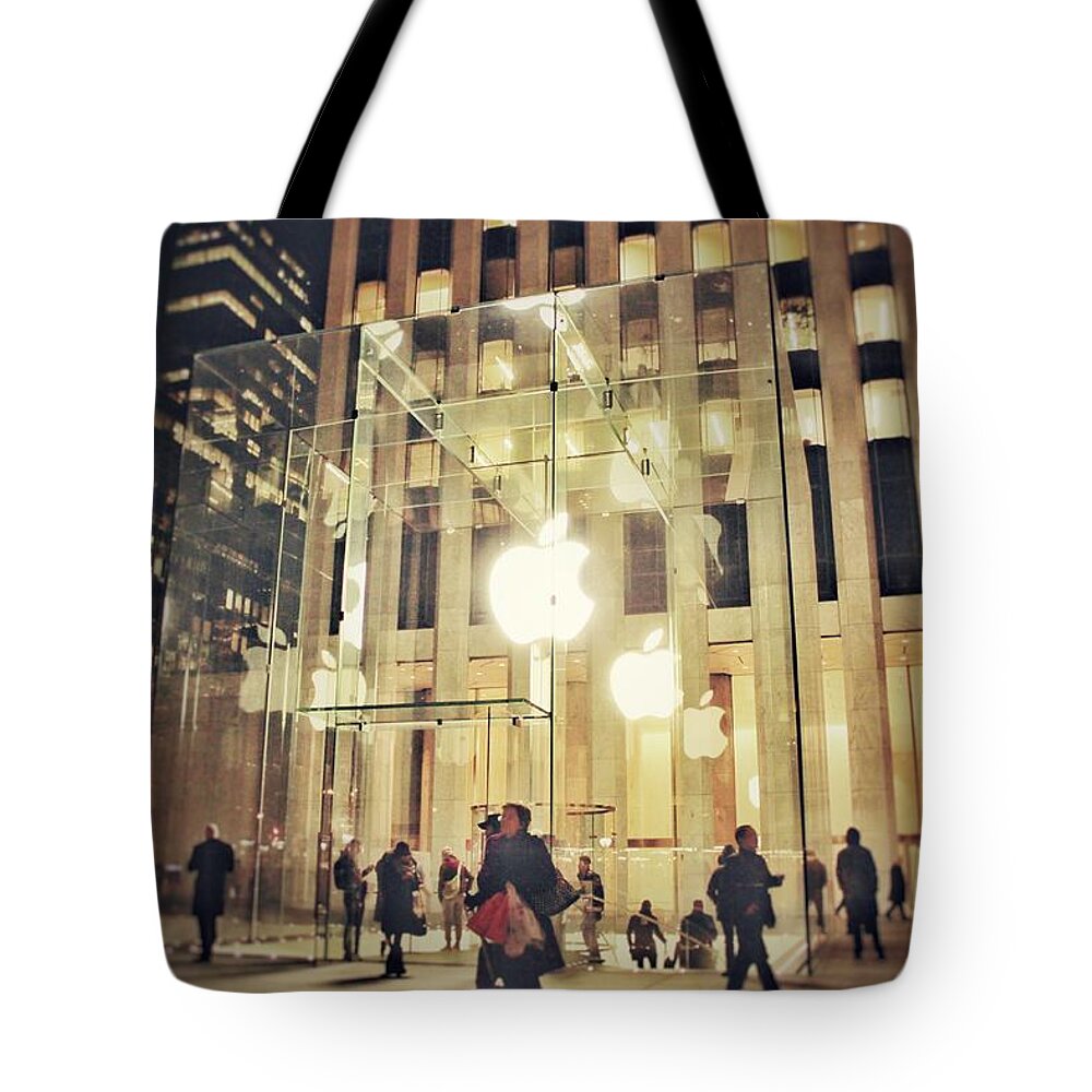Apple Tote Bag featuring the photograph Apple glass by HELGE Art Gallery