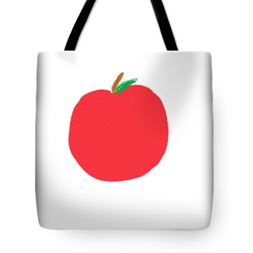 #apple Tote Bag featuring the digital art Apple by Sari Kurazusi