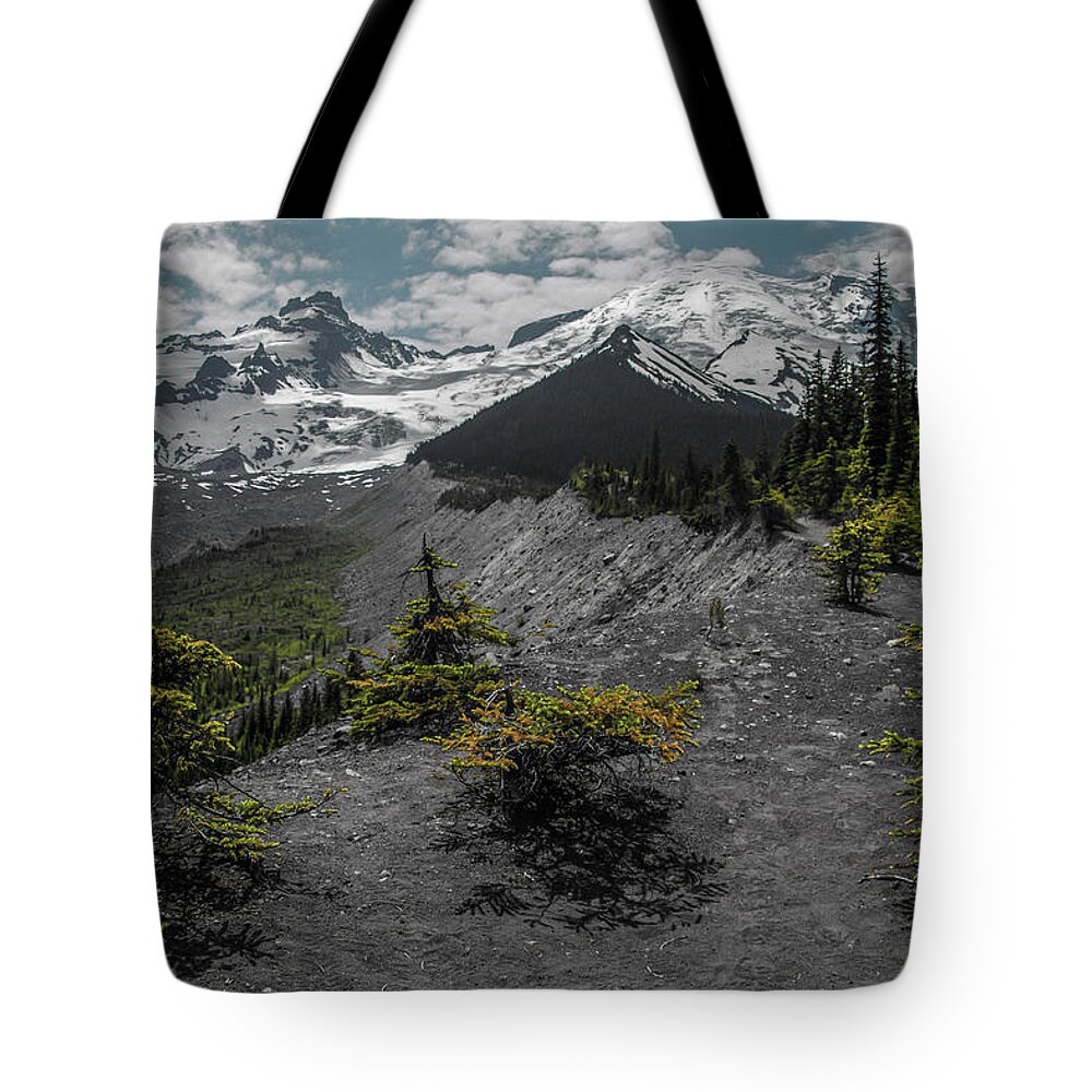 Mt Rainier Tote Bag featuring the photograph Approaching Rainer by Doug Scrima
