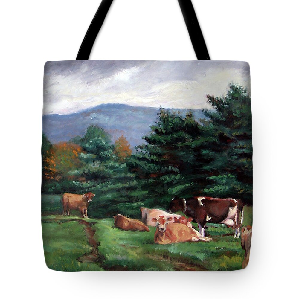 Storm Clouds Tote Bag featuring the painting Approaching Storm by Marie Witte