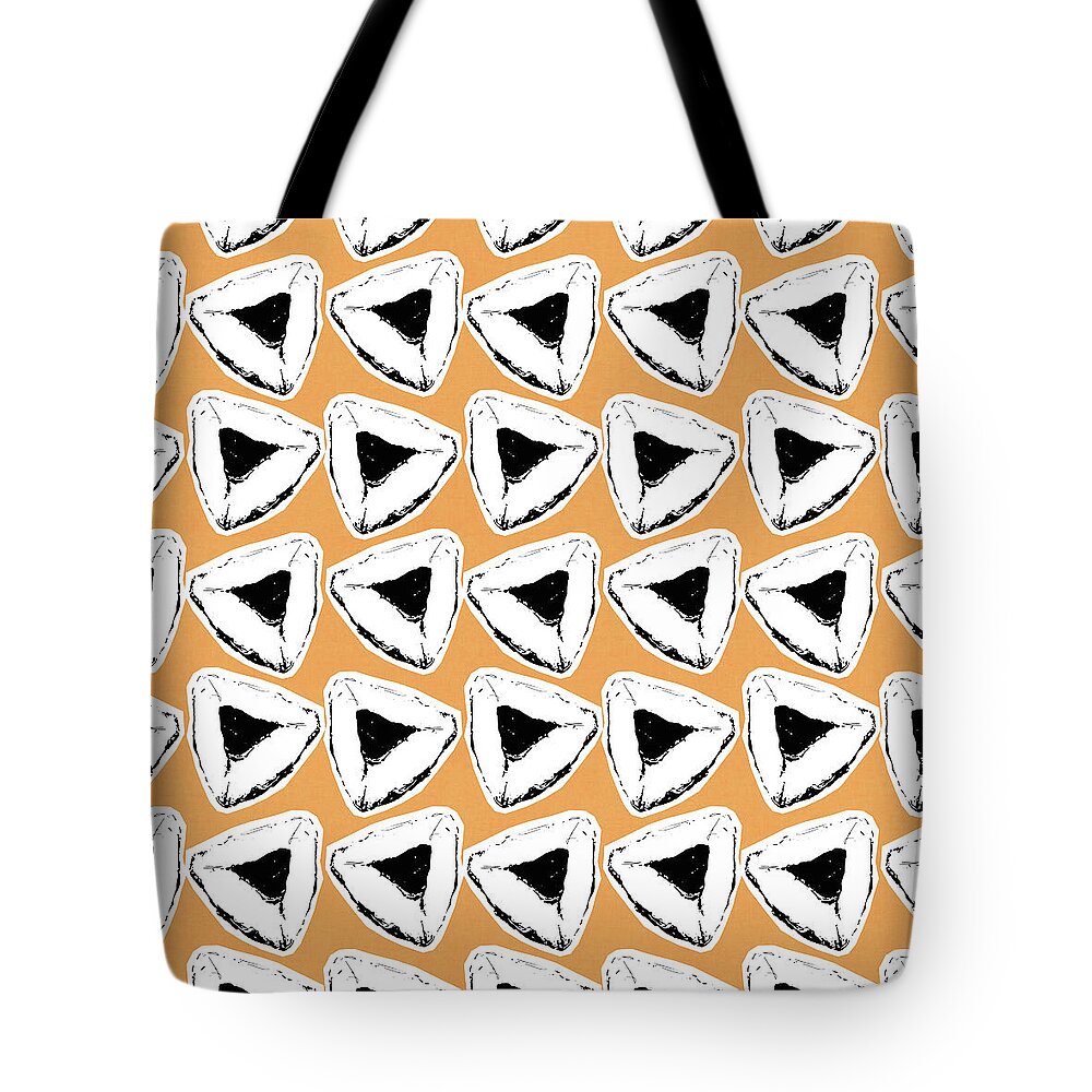 Hamentashen Tote Bag featuring the mixed media Apricot Hamentashen- Art by Linda Woods by Linda Woods