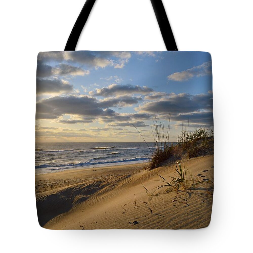 Obx Sunrise Tote Bag featuring the photograph April Sunrise 2016 by Barbara Ann Bell