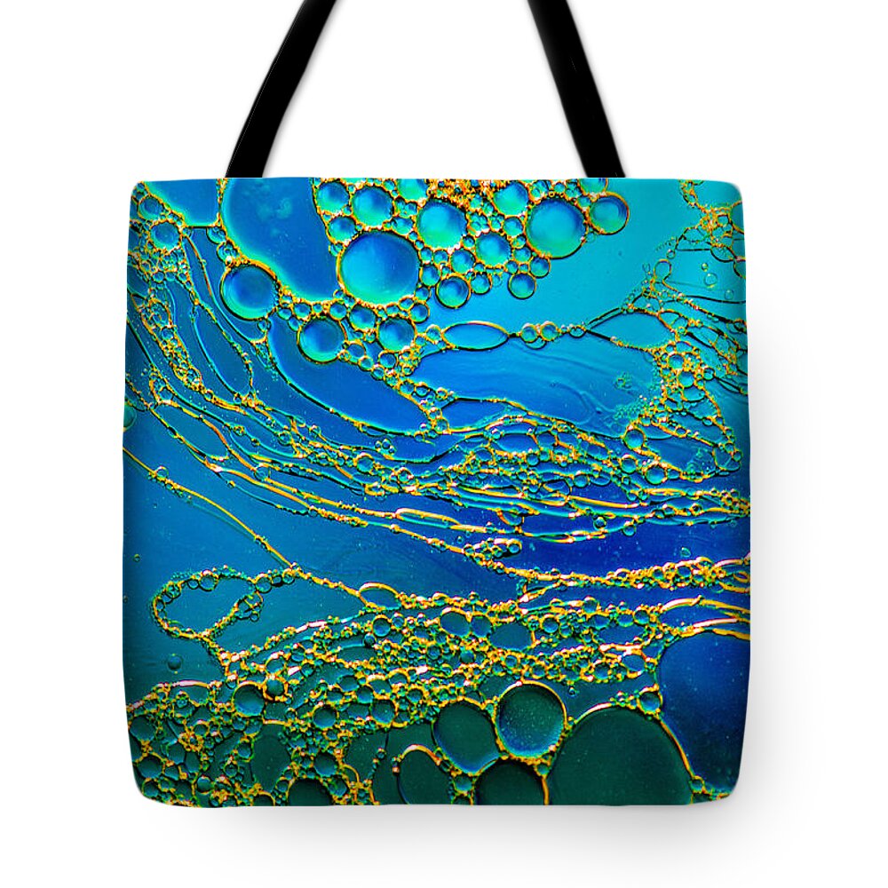Oil Tote Bag featuring the photograph Aqua Abstraction by Bruce Pritchett
