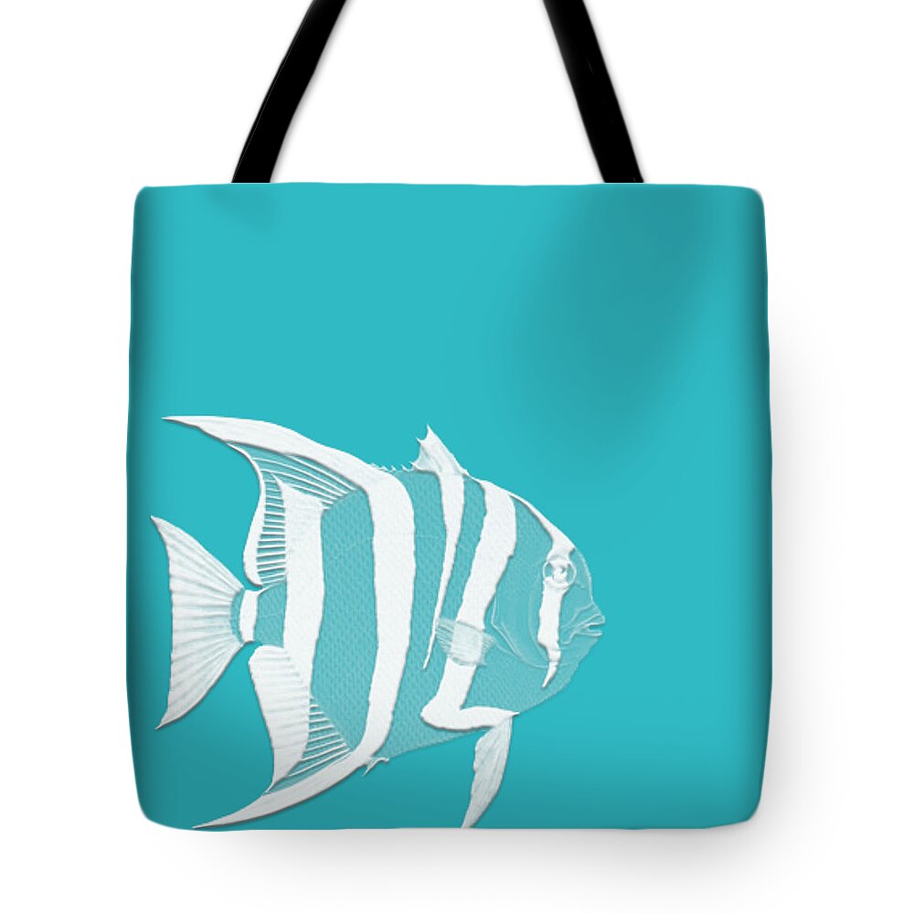 Digital Art Tote Bag featuring the digital art Aqua Fish by Bonnie Bruno