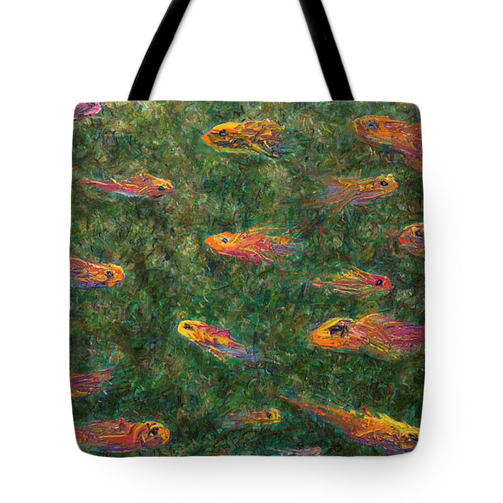 Aquarium Tote Bag featuring the painting Aquarium by James W Johnson