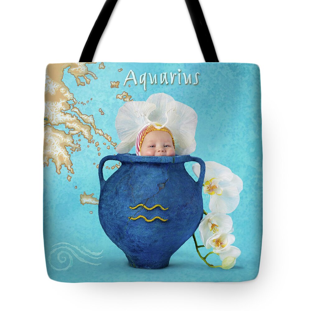 Zodiac Tote Bag featuring the photograph Aquarius by Anne Geddes