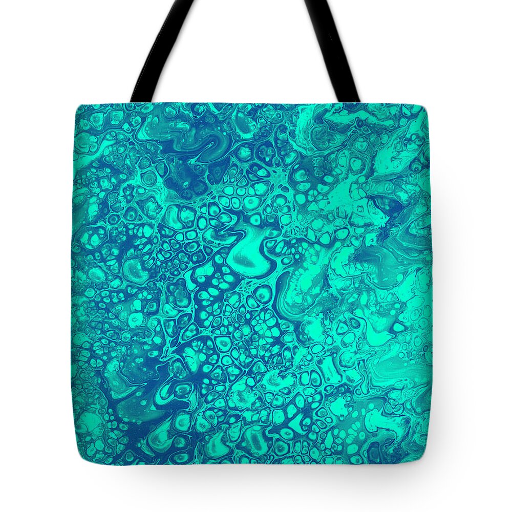 Blue Tote Bag featuring the painting Aquatic by Jennifer Walsh