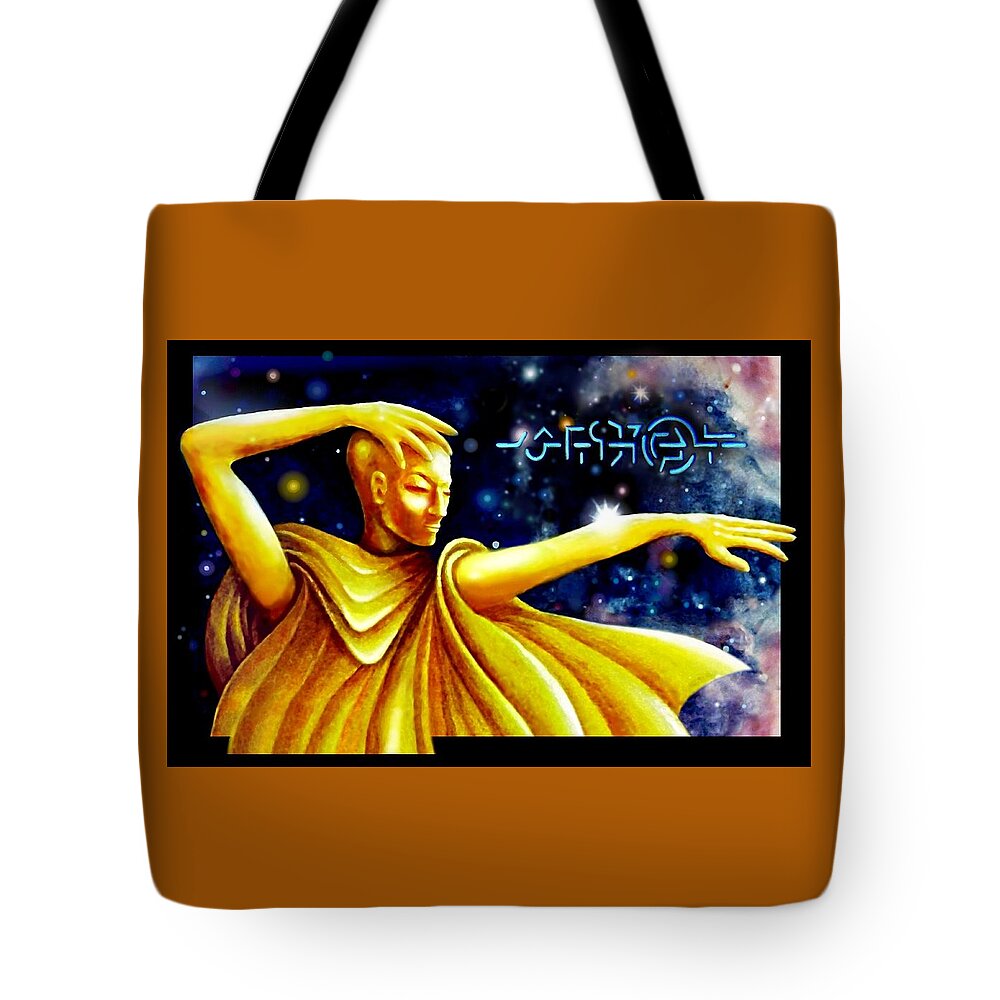 Archangel Tote Bag featuring the painting Archangel Michael by Hartmut Jager
