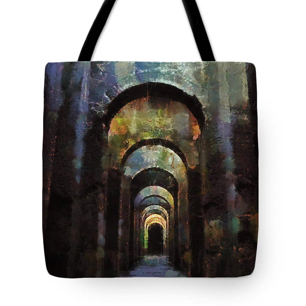Arch Tote Bag featuring the digital art Arches by Charmaine Zoe