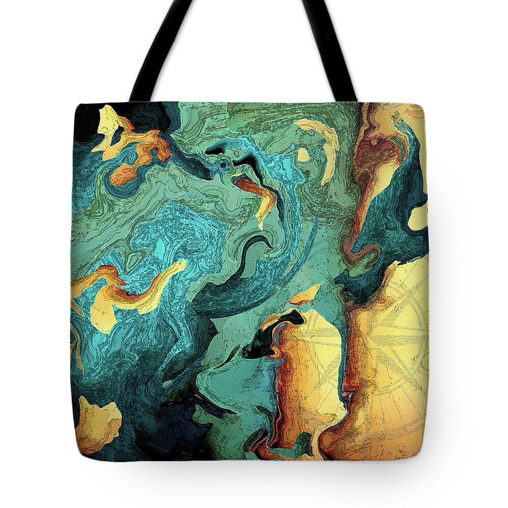 Aqua Tote Bag featuring the painting Archipelago by Deborah Smith