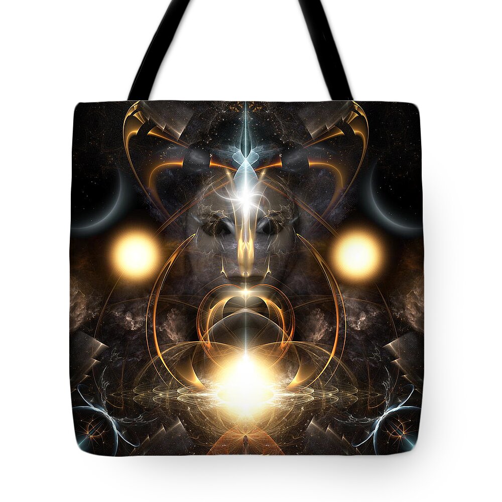 Architects Of Light Tote Bag featuring the digital art Architects Of Light by Rolando Burbon