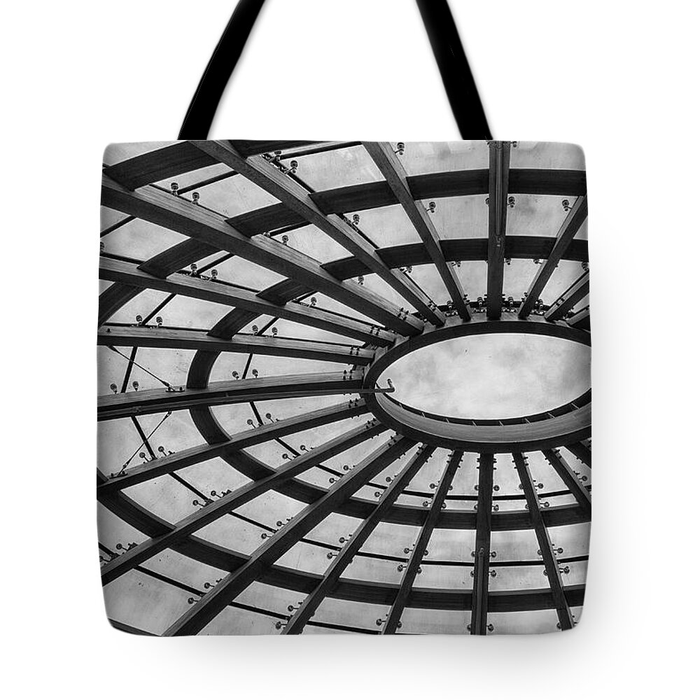 Ceiling Tote Bag featuring the photograph Architecture BW 8x12 by Leah Palmer