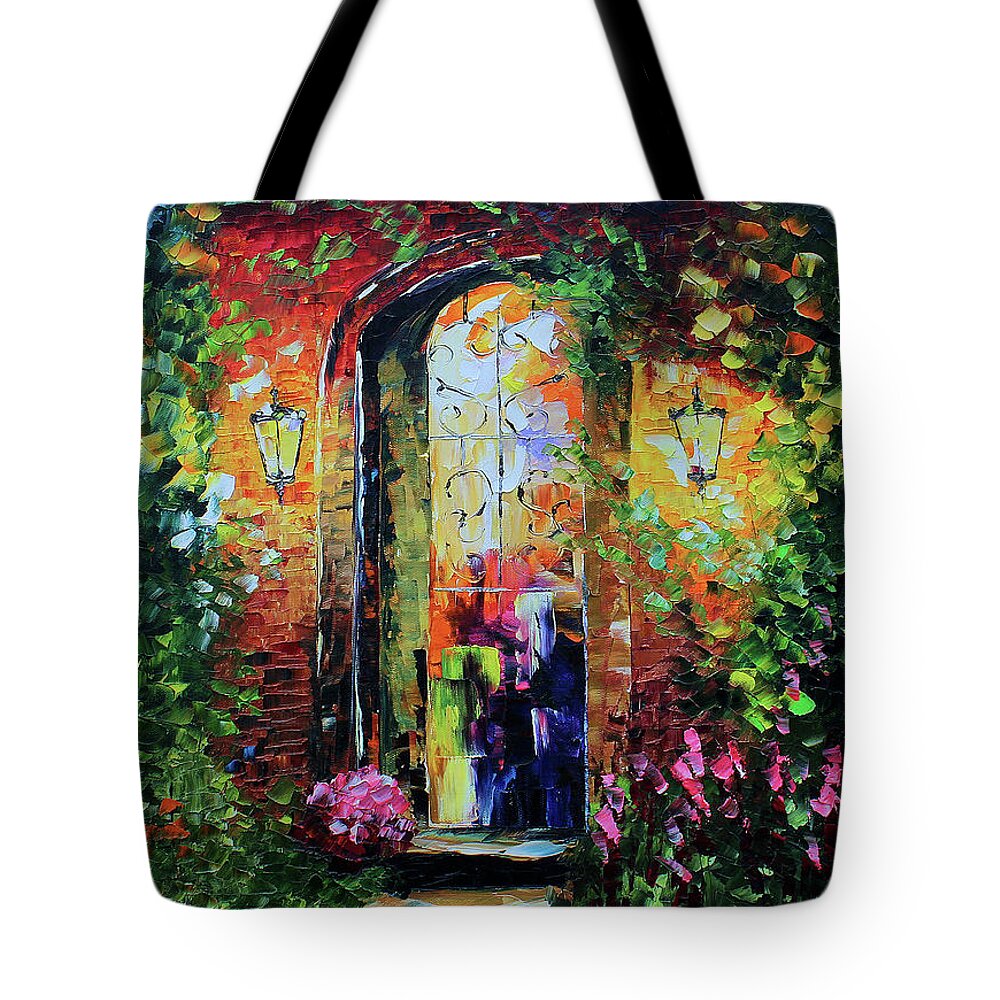  Palm Tree Paintings Tote Bag featuring the painting Archway by Kevin Brown