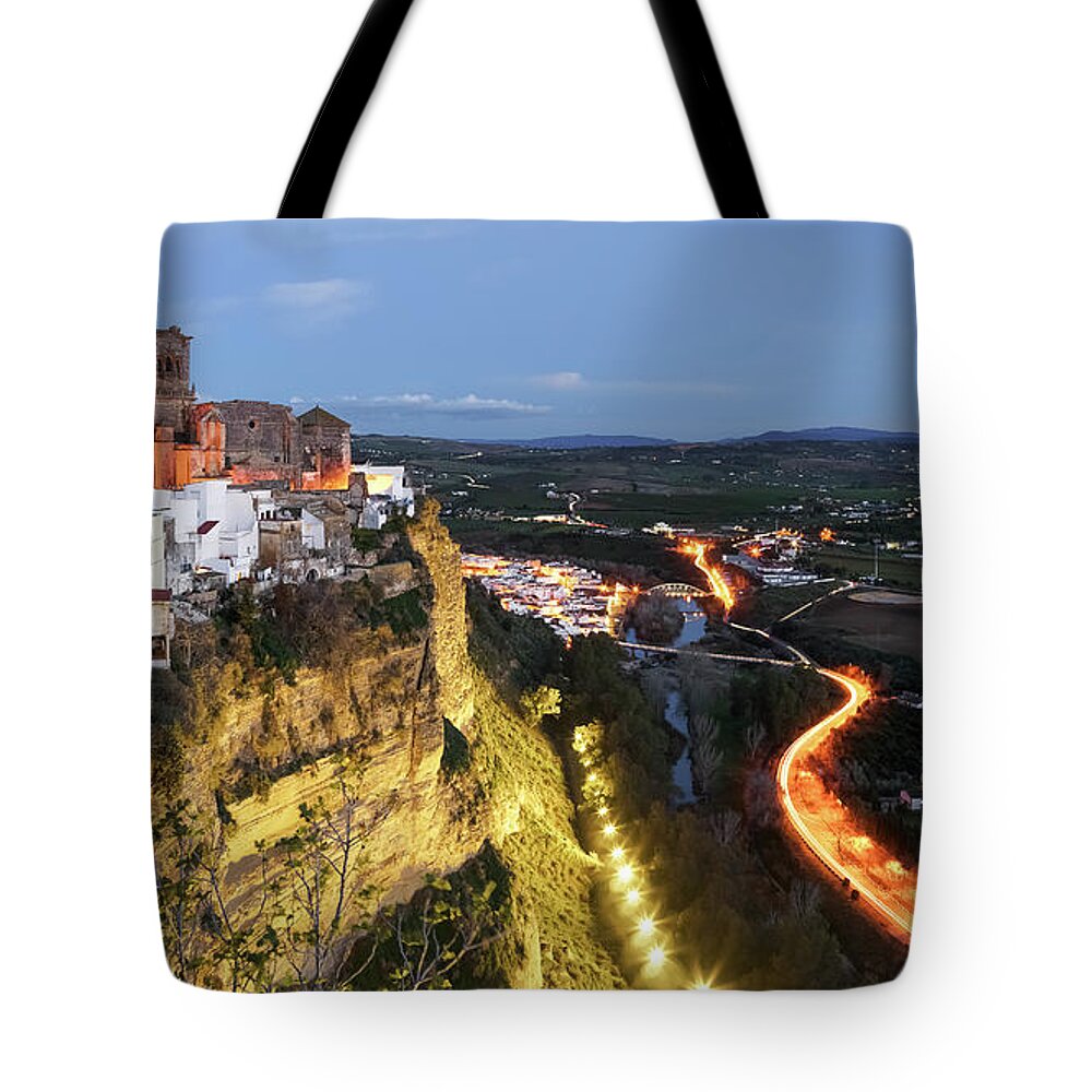 Travel Tote Bag featuring the photograph Arcos de la Frontera View from Parador Nacional Cadiz Spain by Pablo Avanzini
