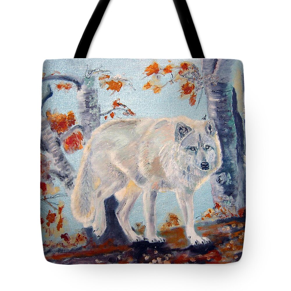 Wolf Tote Bag featuring the painting Arctic Wolf by Richard Le Page